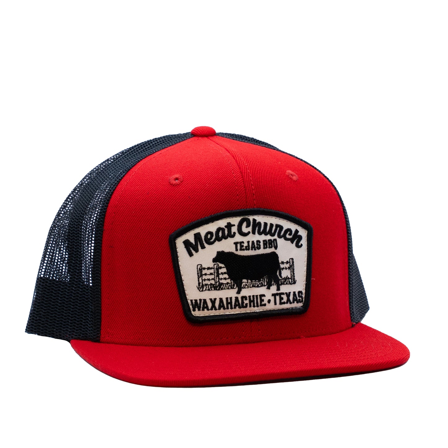 tejas-bbq-patch-hat-red-black-t5 RedMCwCowFlatBill.jpg